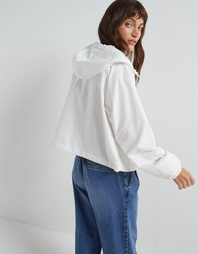 Hooded Windbreaker Jacket - White