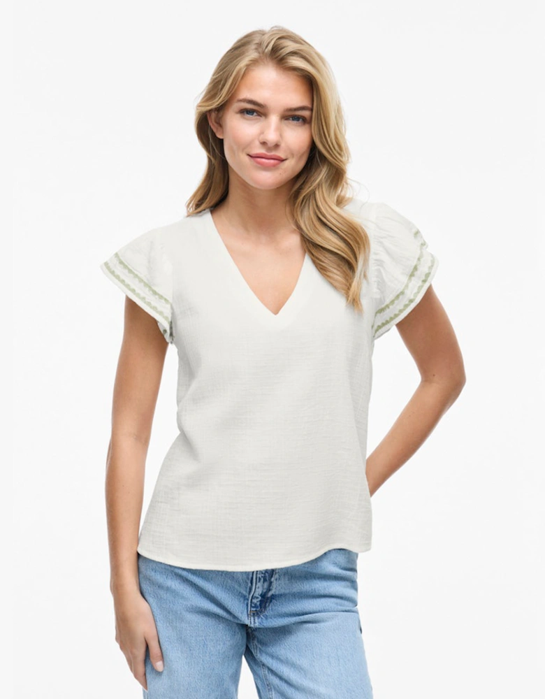 Tovan V-neck Top Birch Sage