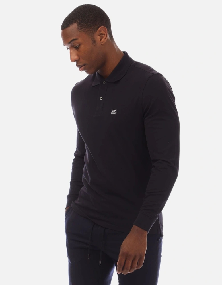 Stretch Piquet Long Sleeve Polo Shirt