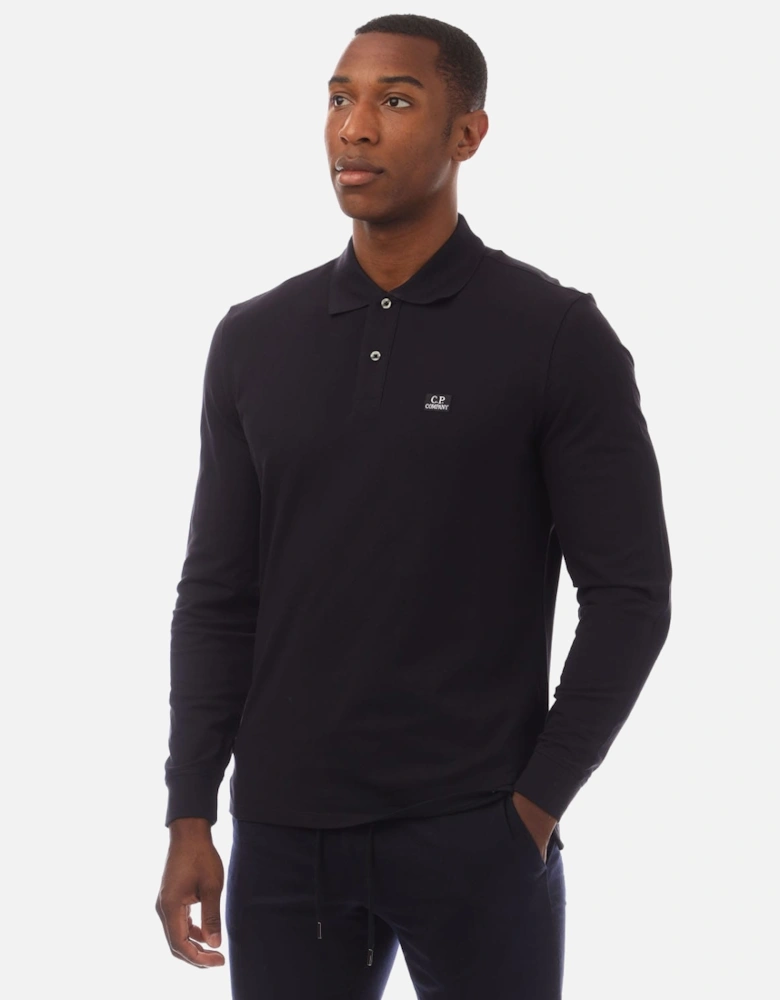 Stretch Piquet Long Sleeve Polo Shirt