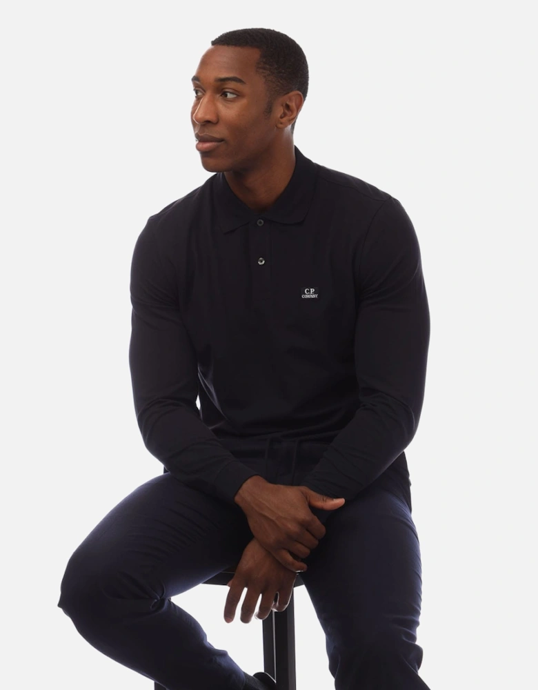 Stretch Piquet Long Sleeve Polo Shirt