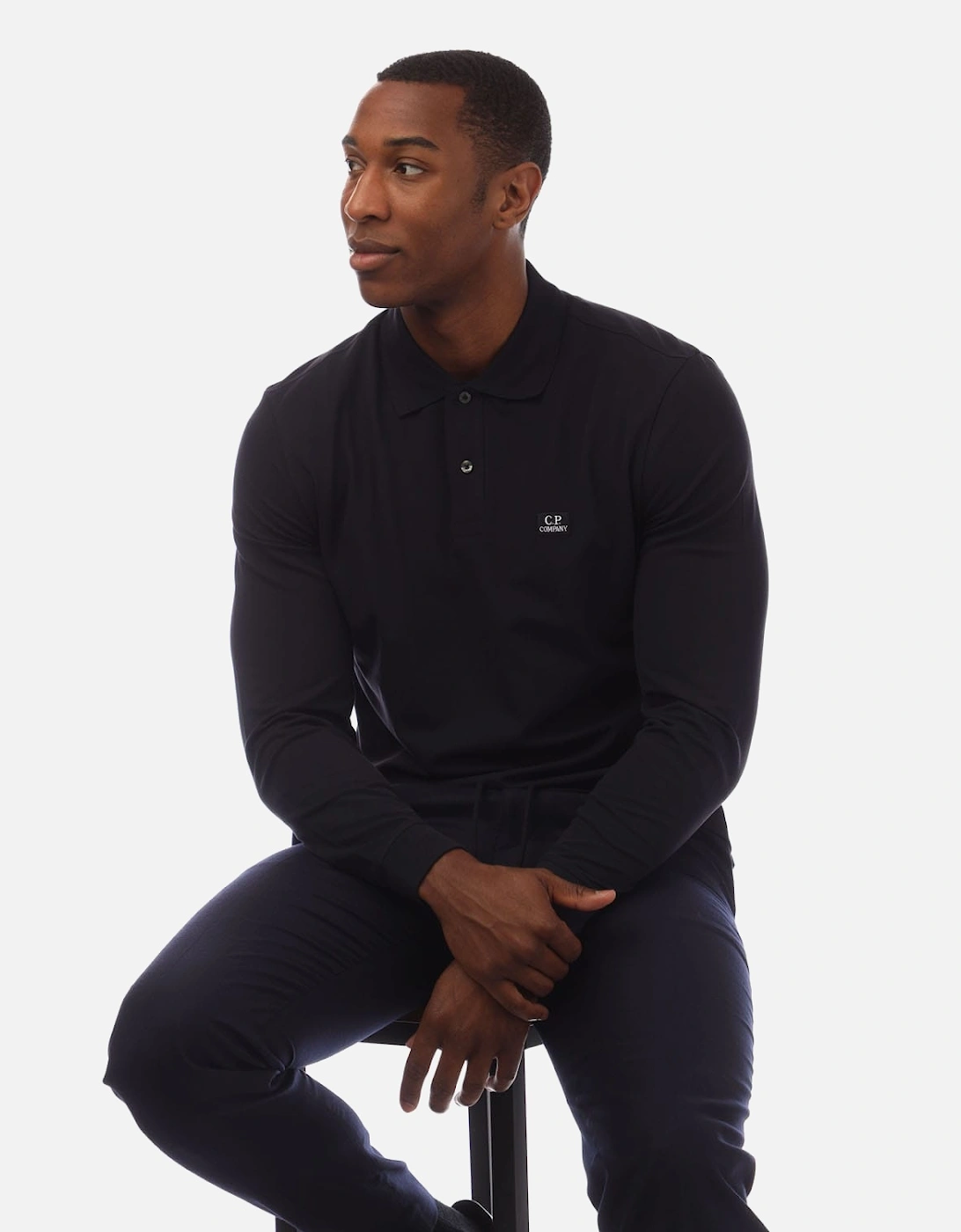 Stretch Piquet Long Sleeve Polo Shirt