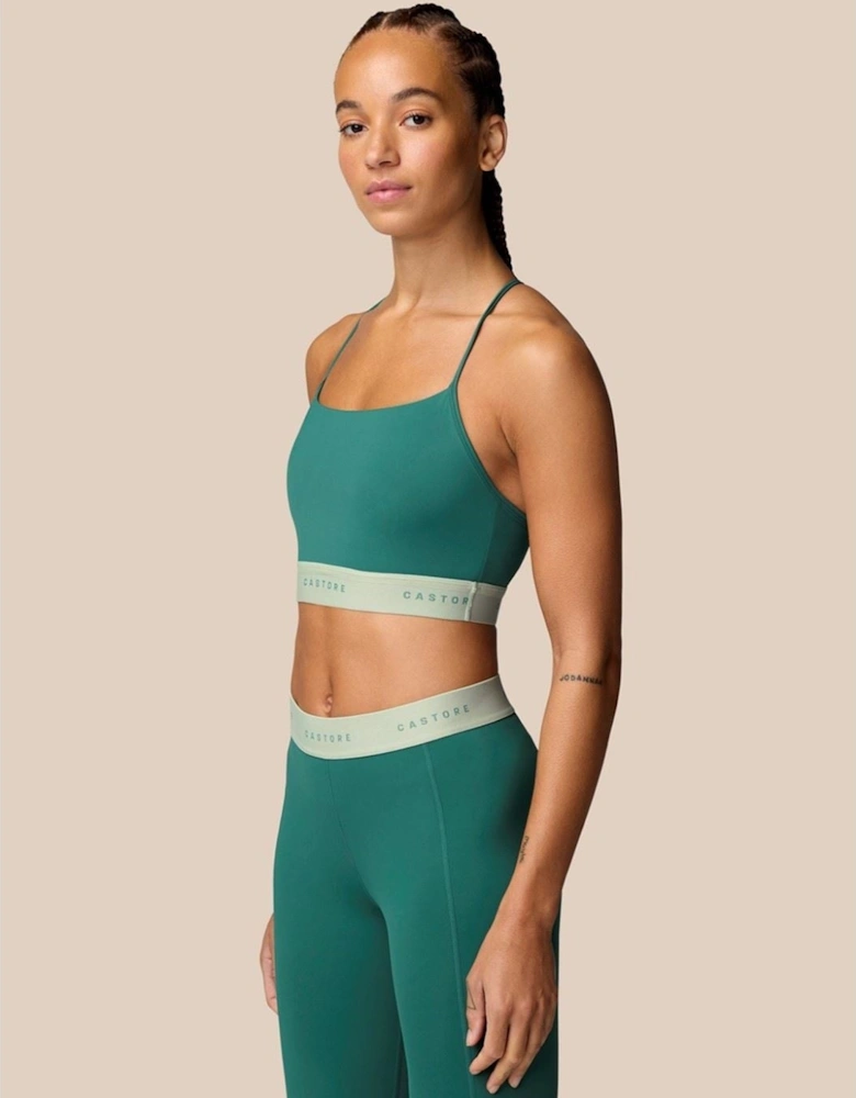 Low Support Sports Bra Polyester Women's Dark Turquoise Sports Bra