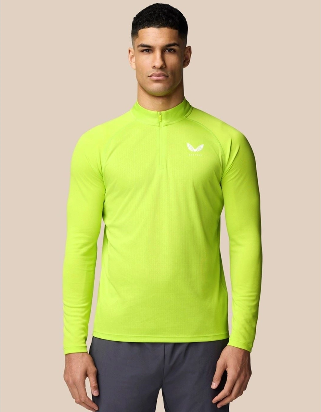 Adapt 1/4 Zip Top Polyester Men's Green, 8 of 7
