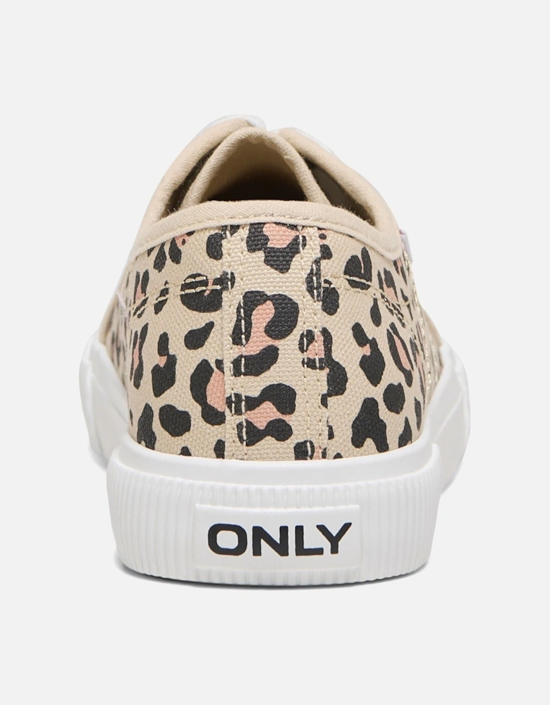 NICOLA Cotton Women's Cream/Leopard Trainers