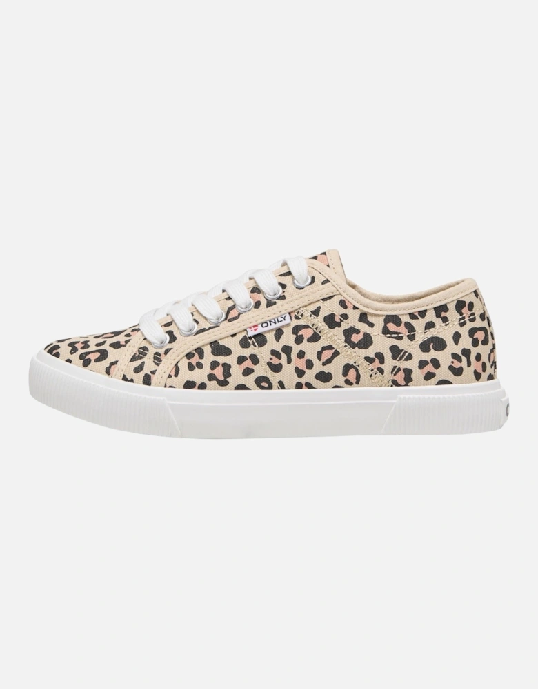 NICOLA Cotton Women's Cream/Leopard Trainers