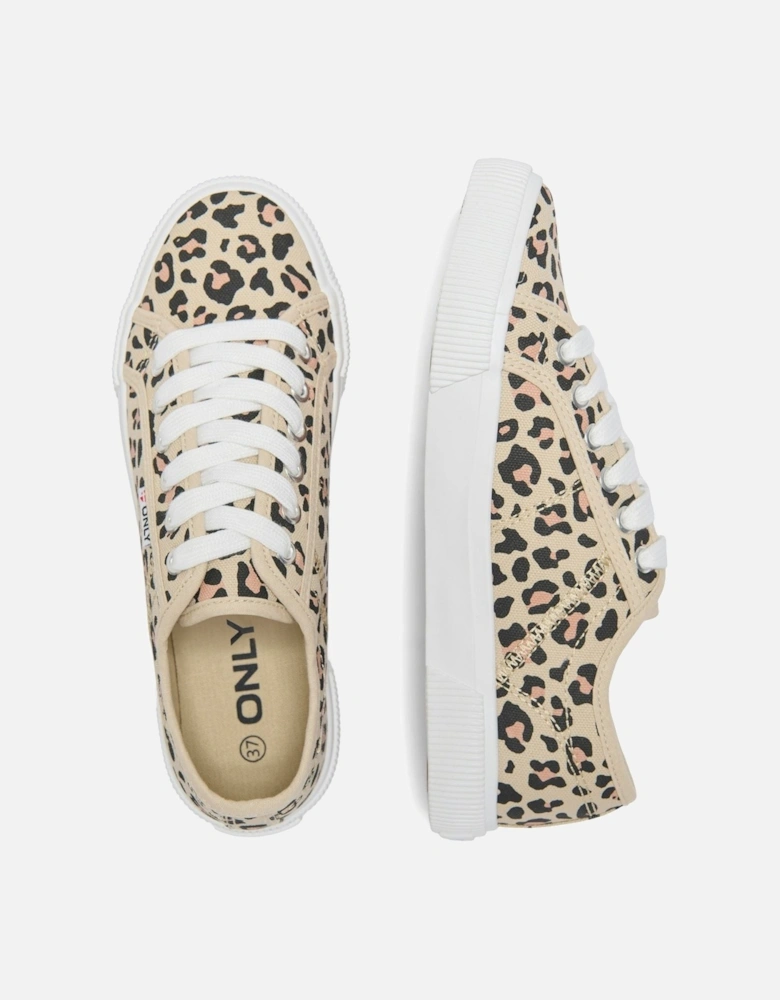 NICOLA Cotton Women's Cream/Leopard Trainers