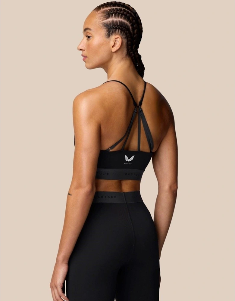 Low Support Sports Bra Polyester Women's Black Sports Bra