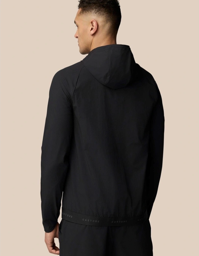 Branded Elastic Wind Jacket Men's Black