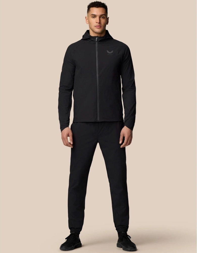Branded Elastic Wind Jacket Men's Black
