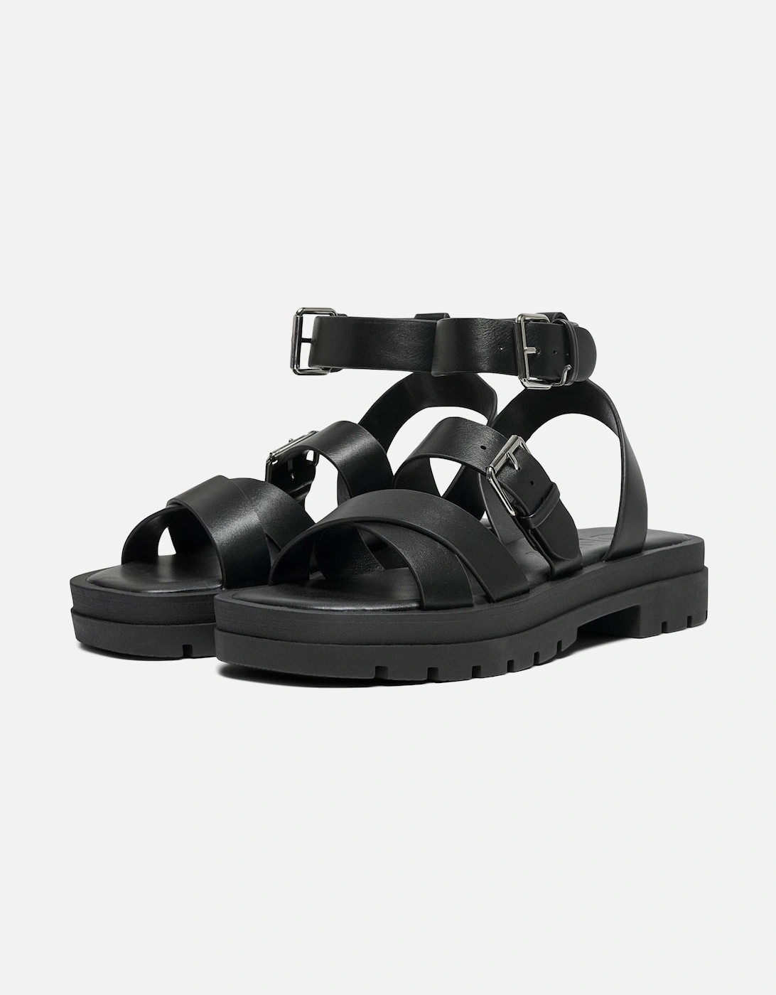 MELODY-1 Polyurethane Women's Black Sandals, 6 of 5