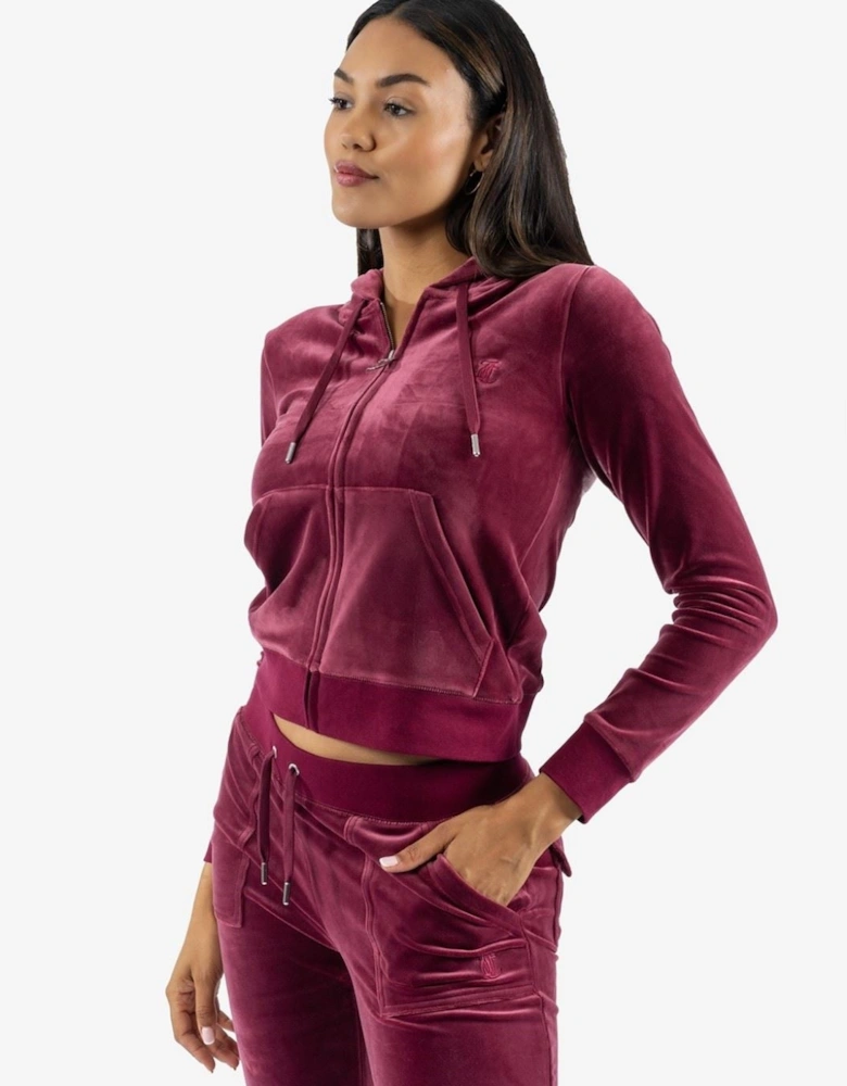 Robertson Classic Jacket Polyester Women's Red Hooded Sweatshirt