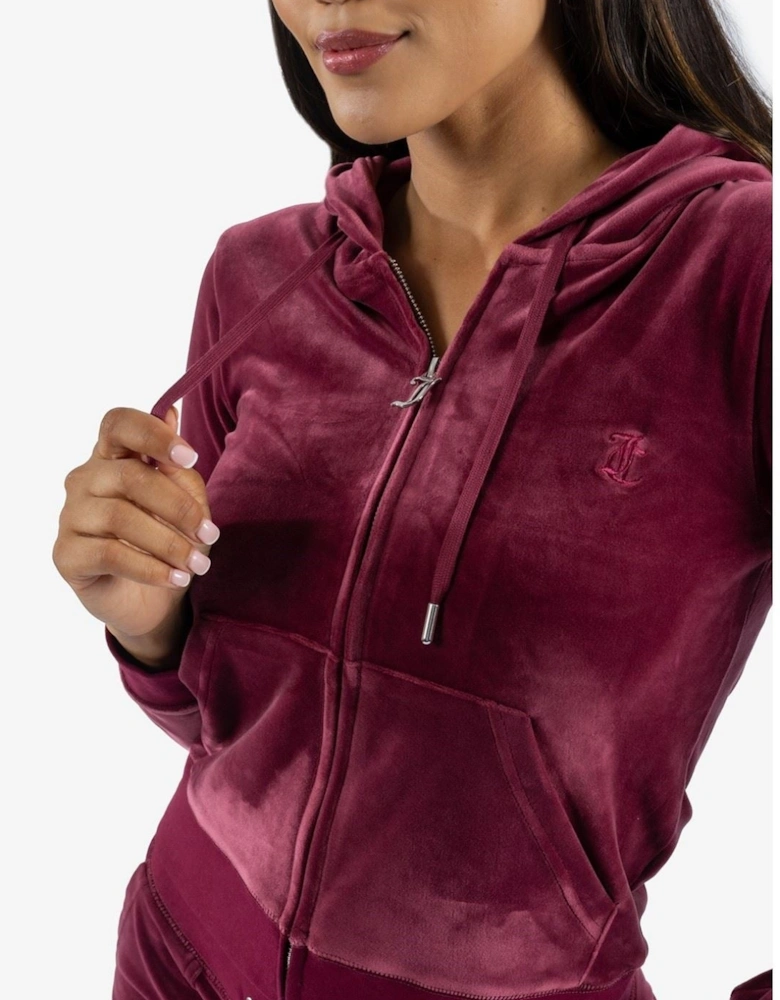 Robertson Classic Jacket Polyester Women's Red Hooded Sweatshirt