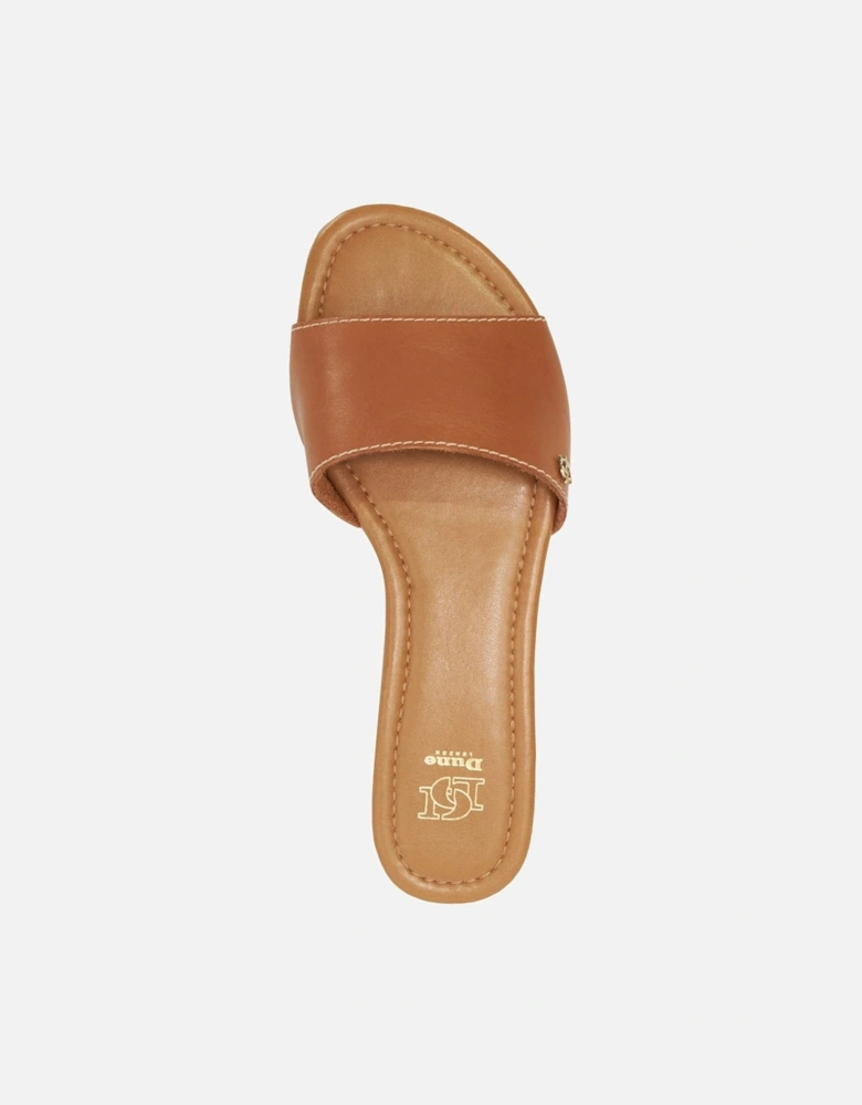 Dune Lino Leather Women's Tan Sandals