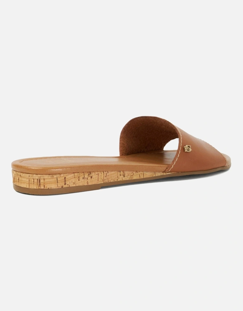 Dune Lino Leather Women's Tan Sandals