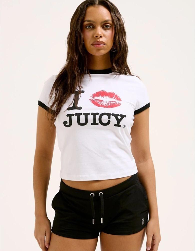I KISS TEE Cotton Women's White T-Shirt