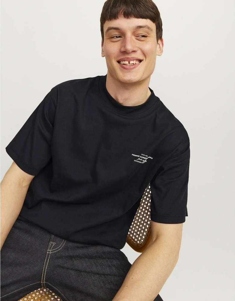 Chad Branding Cotton Men's Black T-Shirt