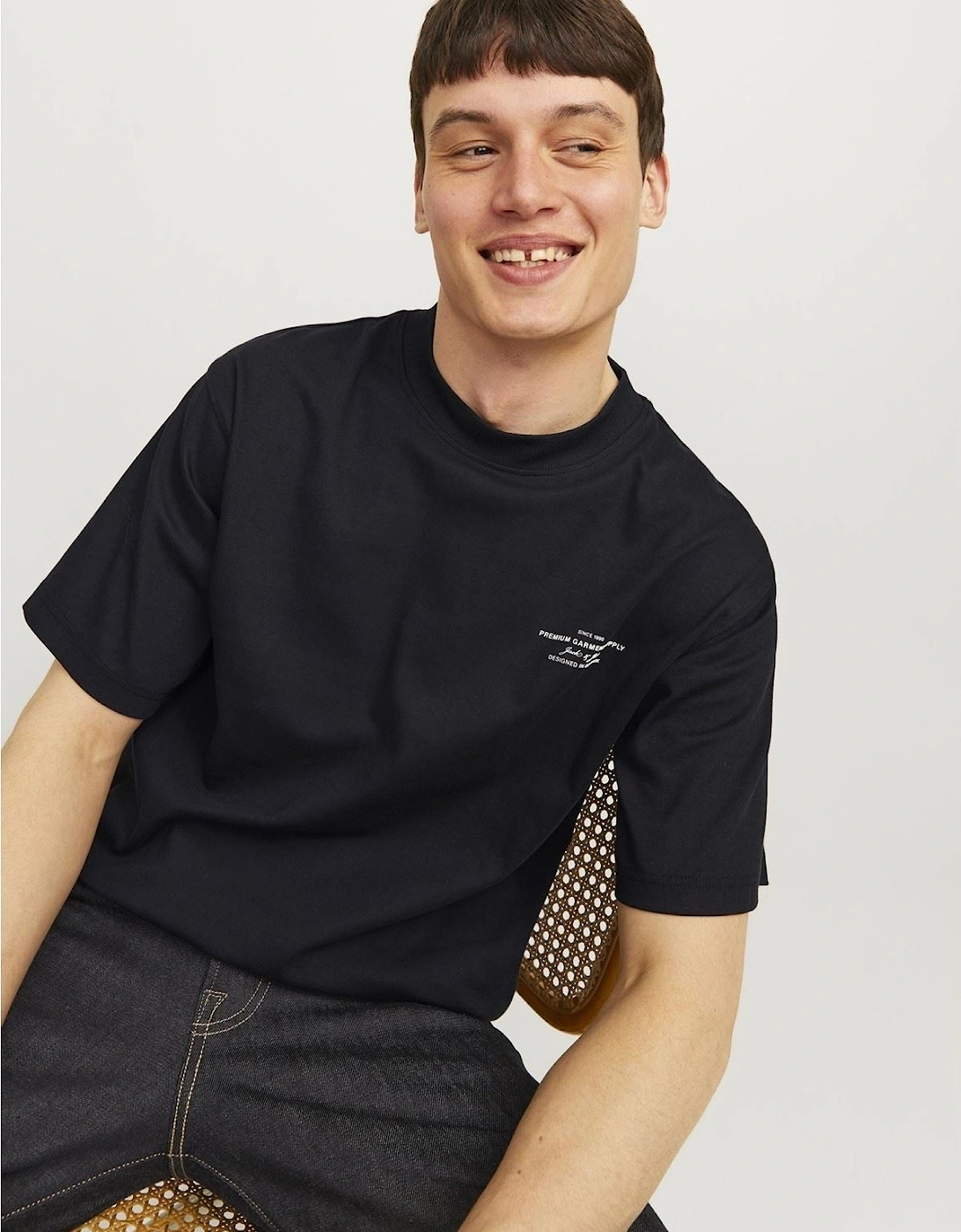 Chad Branding Cotton Men's Black T-Shirt