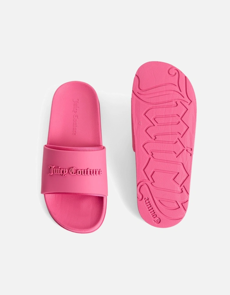 Embossed PVC Women's Pink Glow Slides