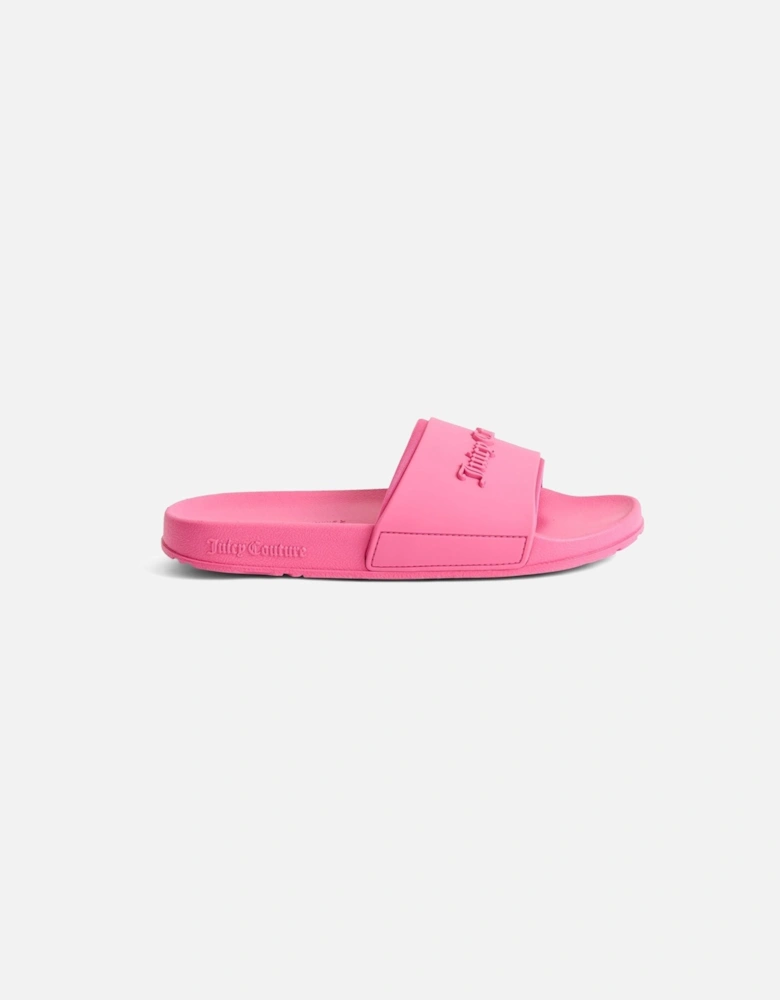 Embossed PVC Women's Pink Glow Slides