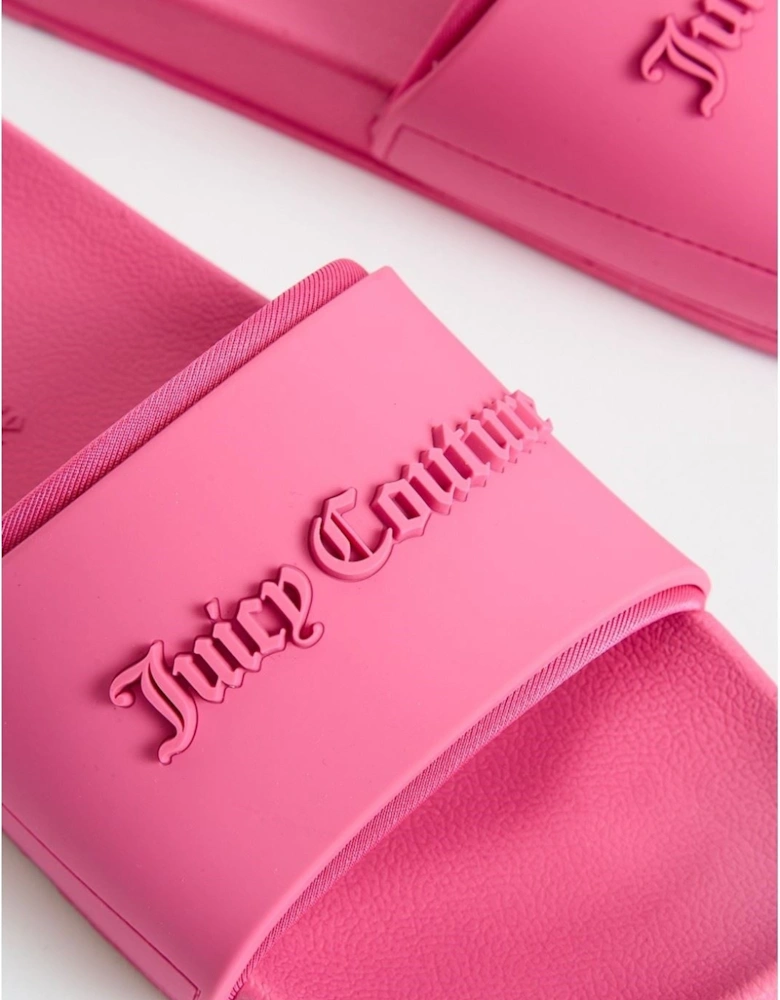 Embossed PVC Women's Pink Glow Slides