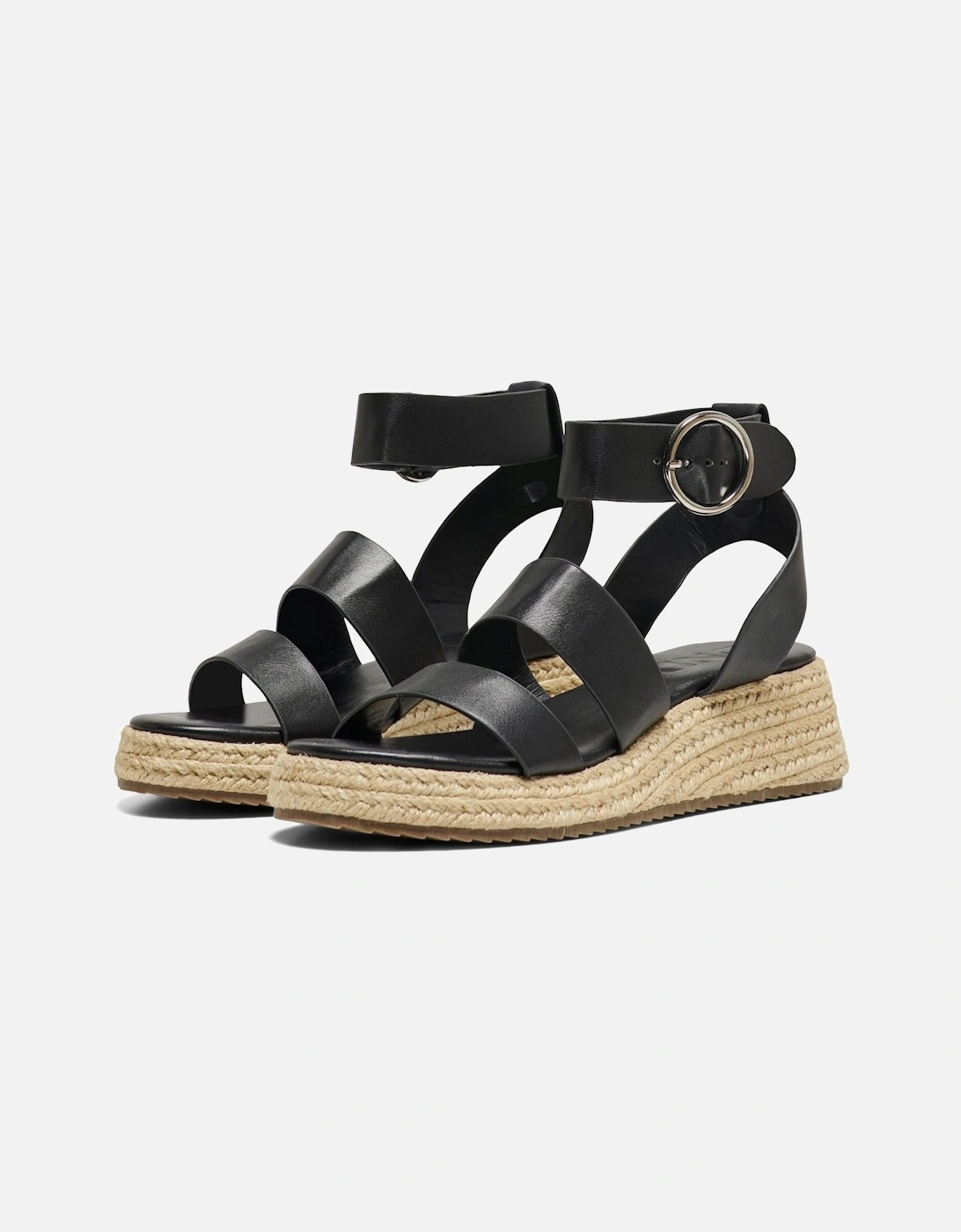 MINERVA-1 Polyurethane Women's Black Espadrilles, 6 of 5