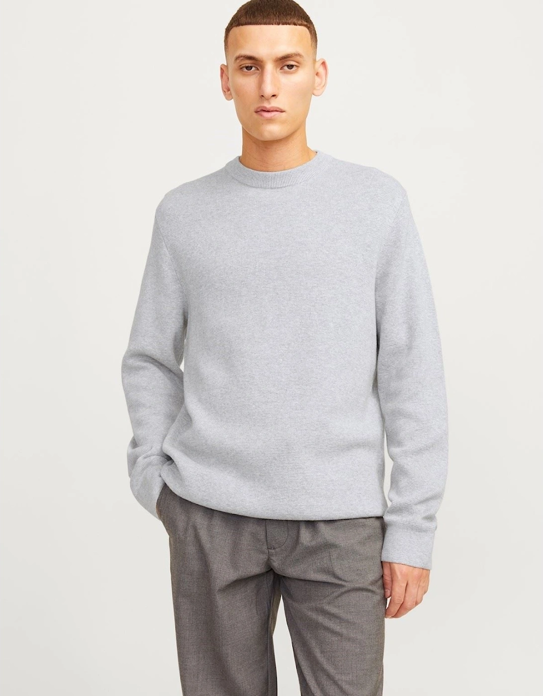 Men's Jack & Jones Milano Stitch Cotton Men's Grey Sweatshirt - Size: S