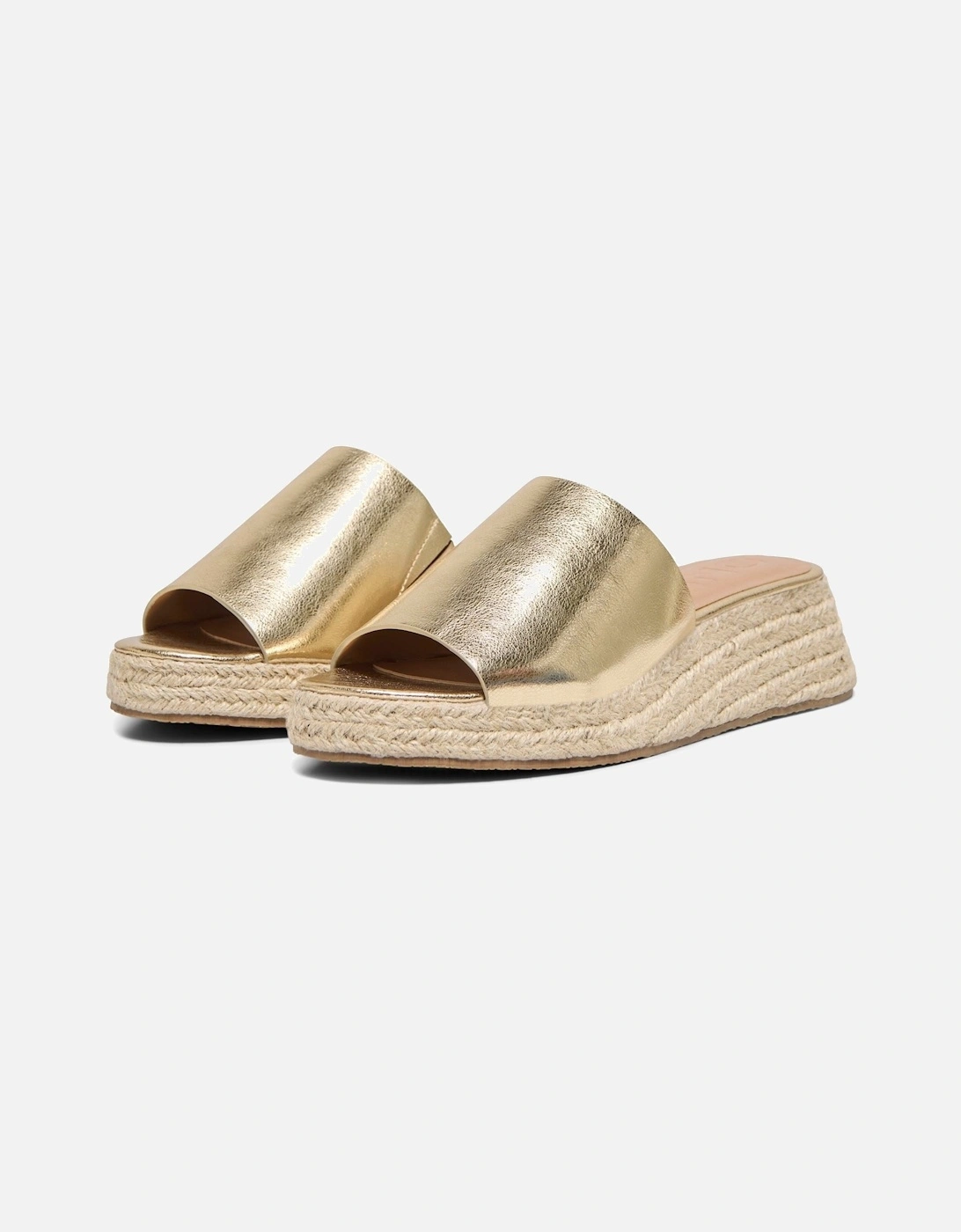 MINERVA-3 Polyurethane Women's Gold Mules, 6 of 5