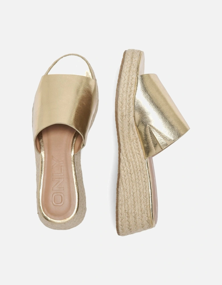 MINERVA-3 Polyurethane Women's Gold Mules