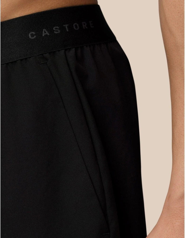 Branded Elastic Shorts Synthetic Men's Black Knee-Length Shorts
