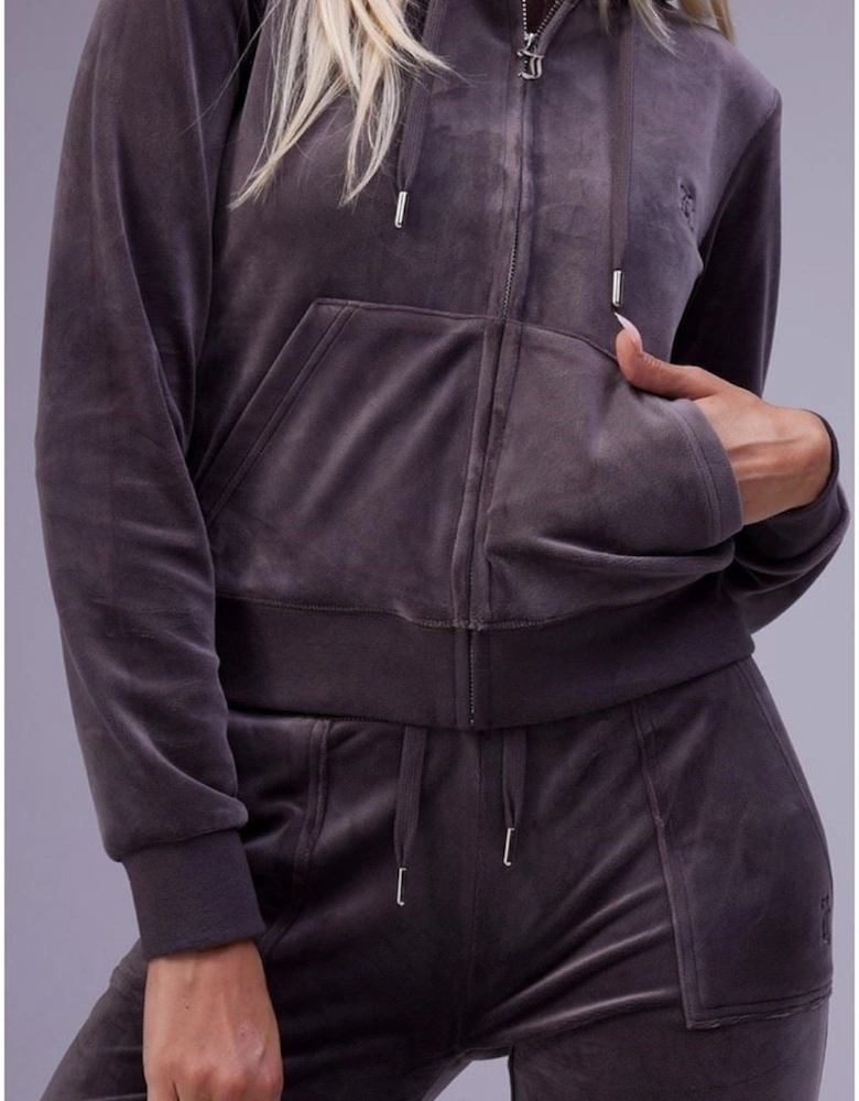 Robertson Classic Jacket Polyester Women's Grey Hooded Sweatshirt
