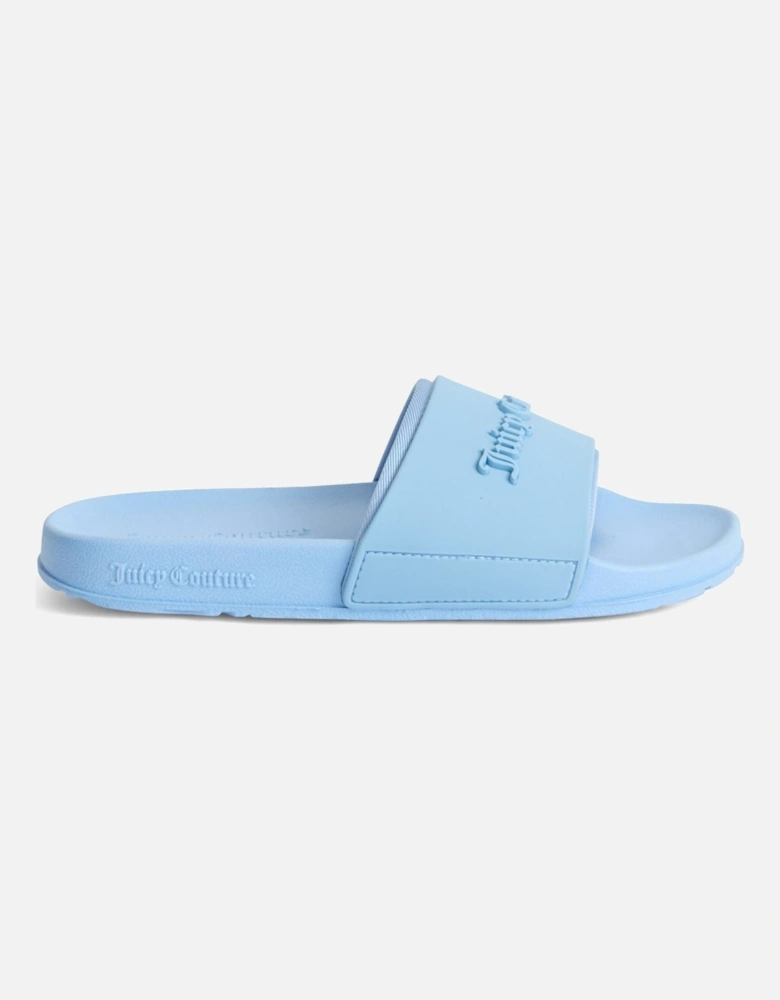 Embossed PVC Women's Dusk Blue Slides