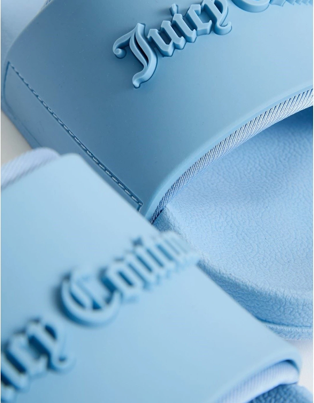 Embossed PVC Women's Dusk Blue Slides