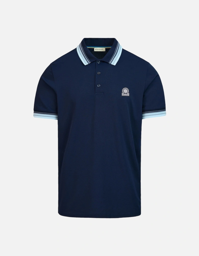 Gradient Rib Polo Shirt Navy