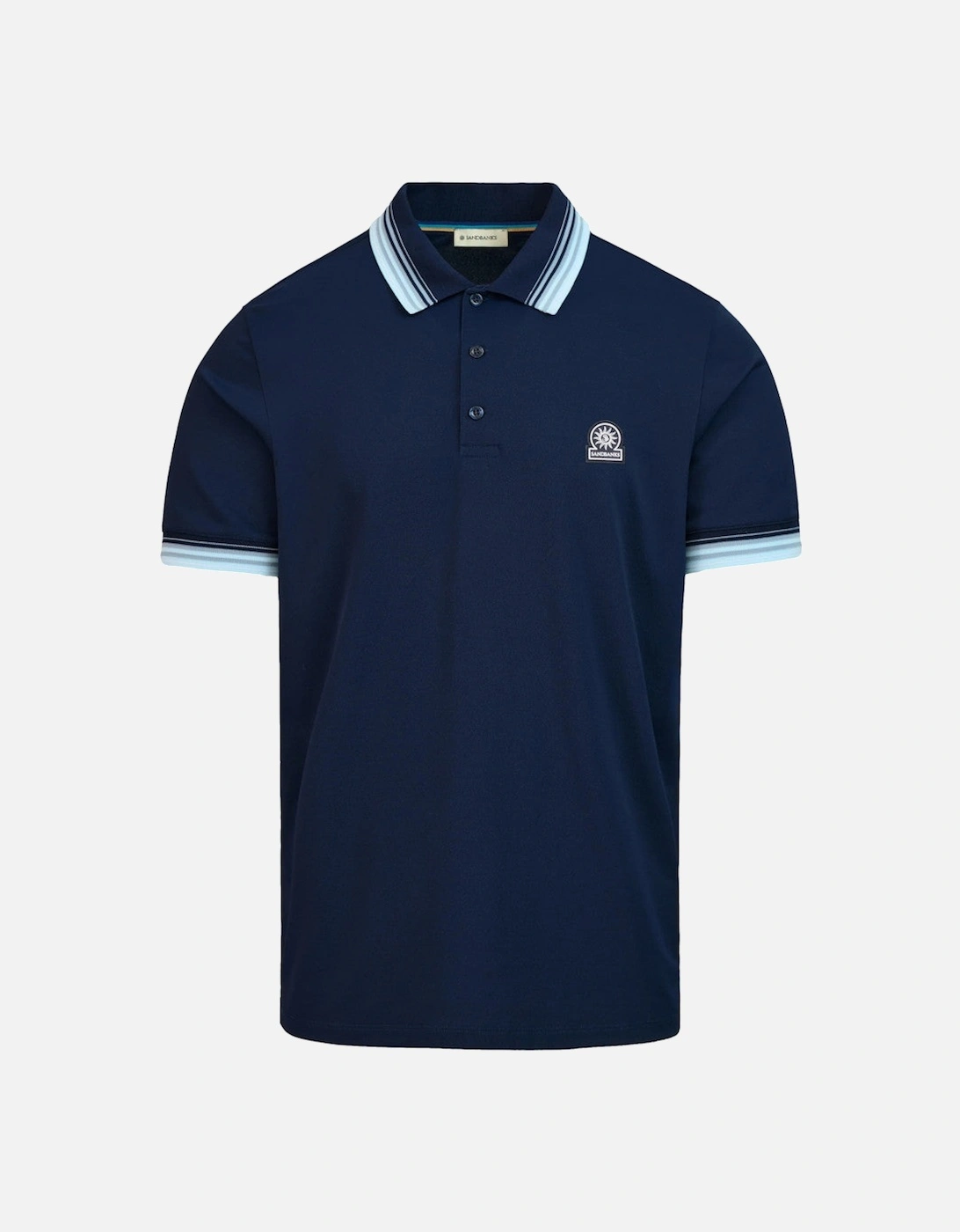 Gradient Rib Polo Shirt Navy, 2 of 1