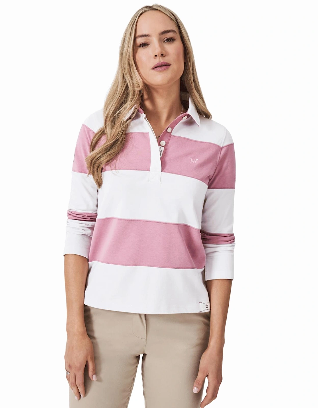 Womens Longsleeve Stripe Rugby T-Shirt, 2 of 1