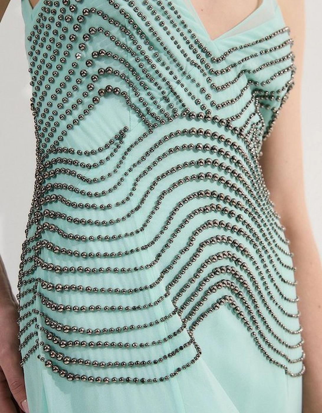 Embellished Geo Strappy Woven Maxi Dress