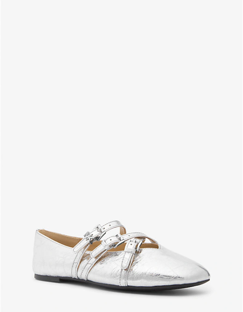 Indy Flex Crackled Metallic Leather Ballet Flat