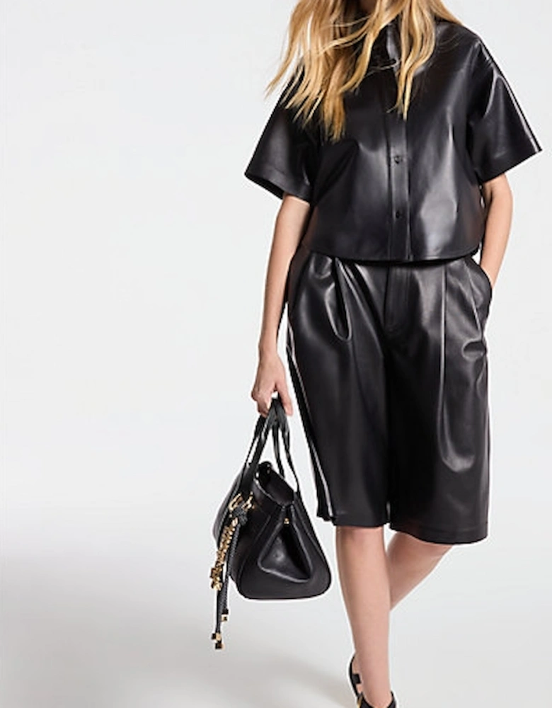 Cropped Leather Shirt