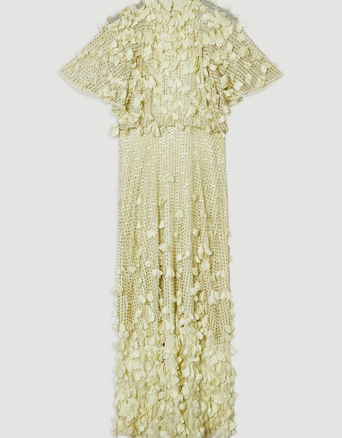 Crystal Applique Angel Sleeve Woven Maxi Dress