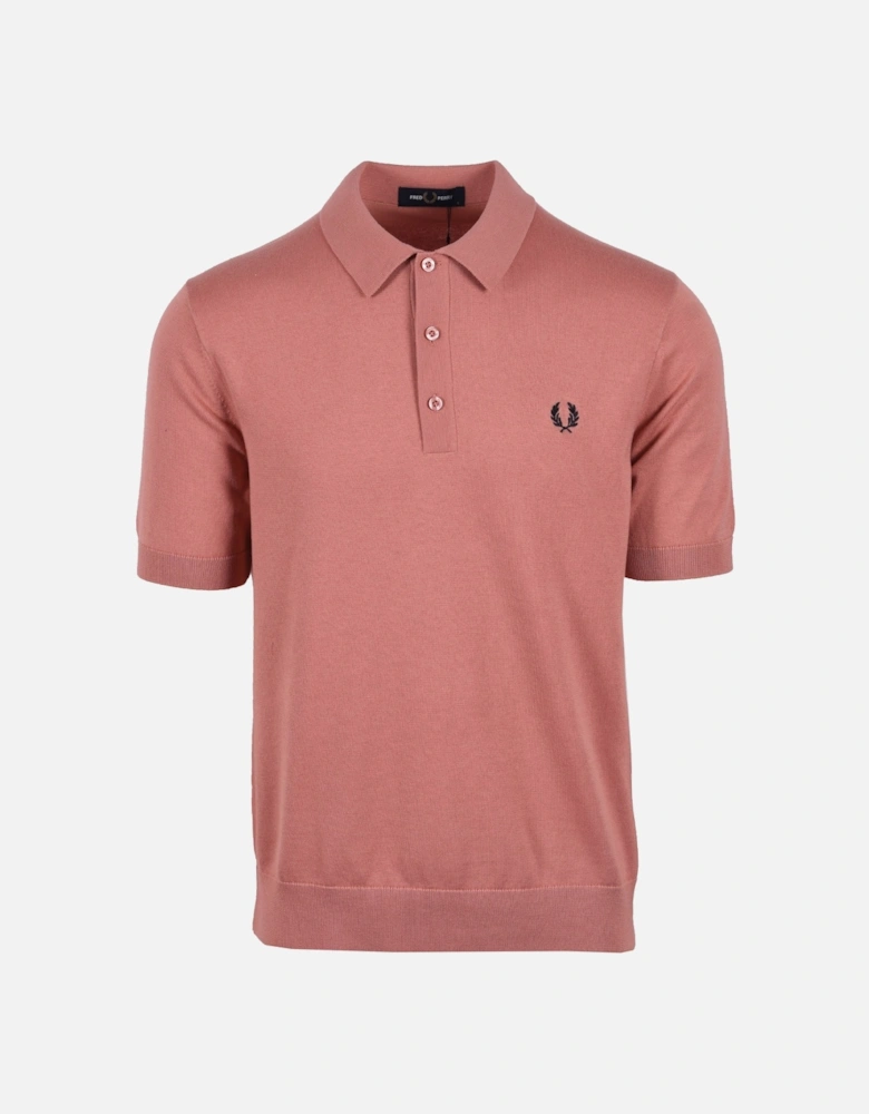 Cotton Knitted Polo Putty Pink