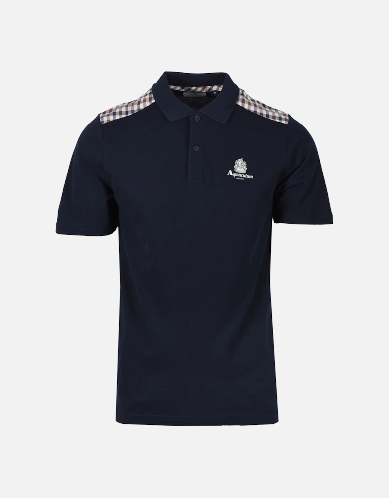 Club Check Details Polo Shirt Navy