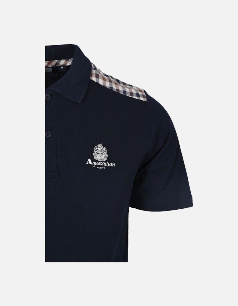 Club Check Details Polo Shirt Navy