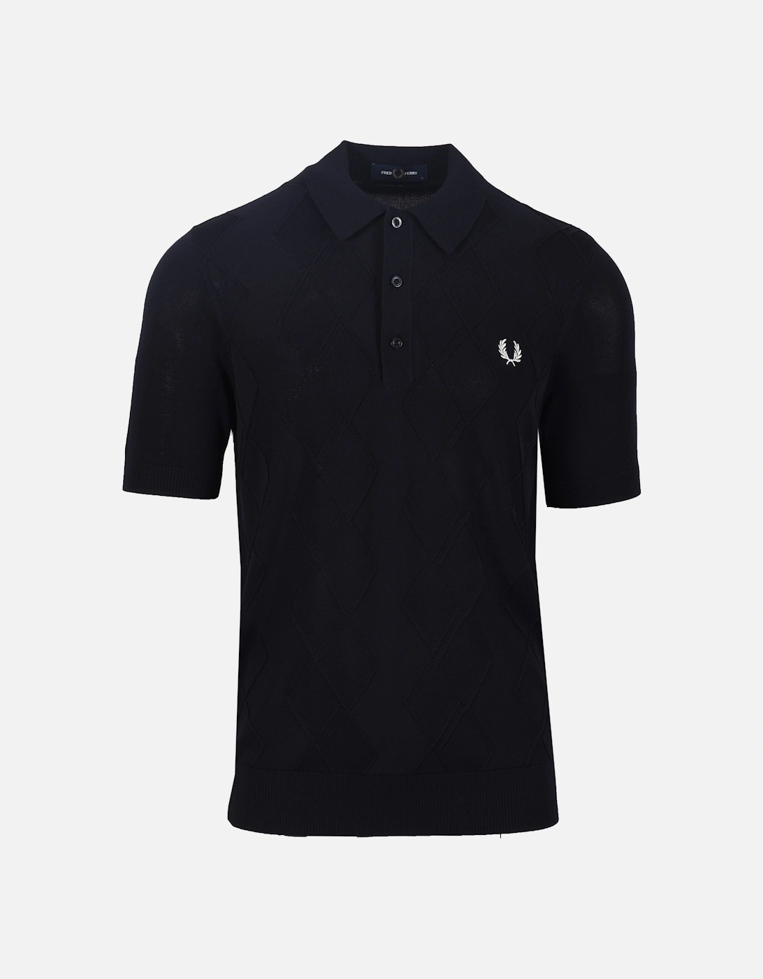 Cable Knitted Polo Shirt Navy, 5 of 4