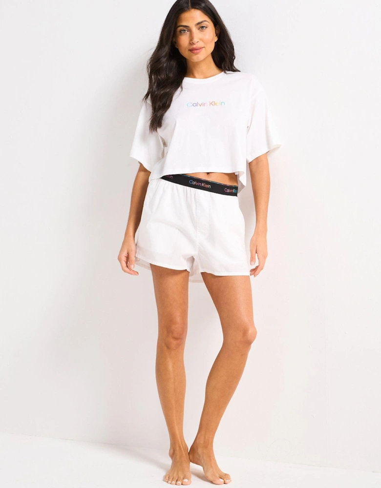 Pride Cotton Poplin Short - White