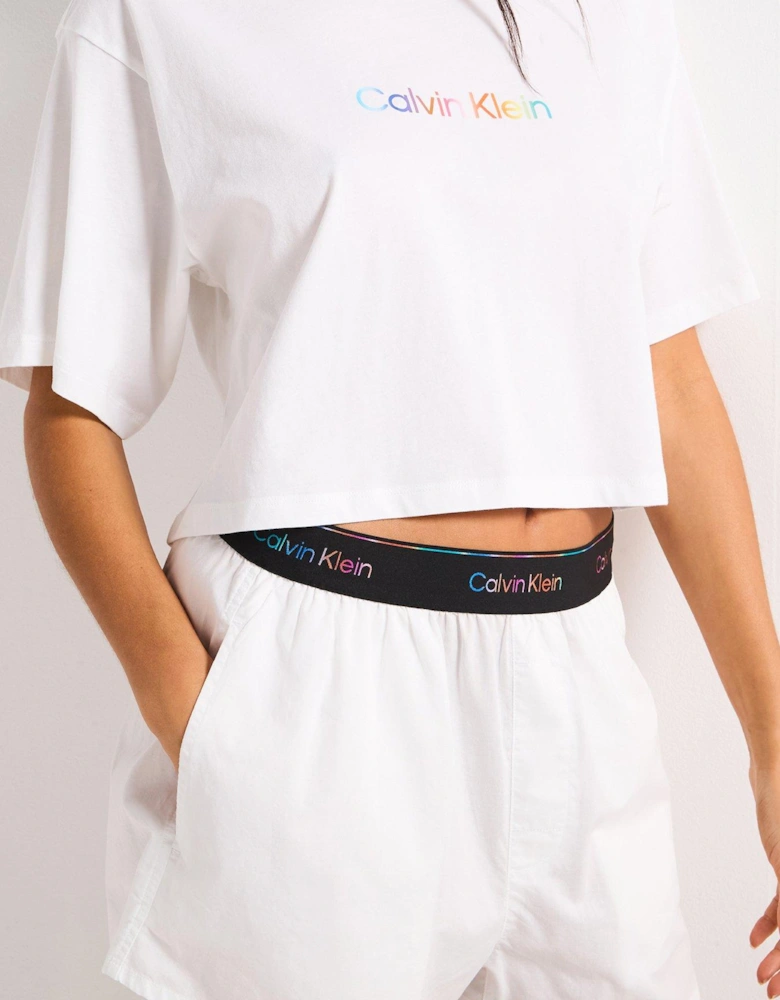 Pride Cotton Poplin Short - White