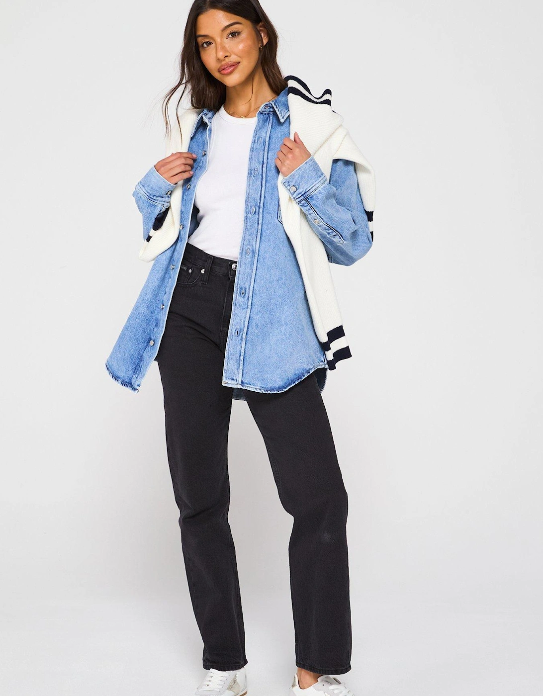 Oversized Denim Shirt - Blue