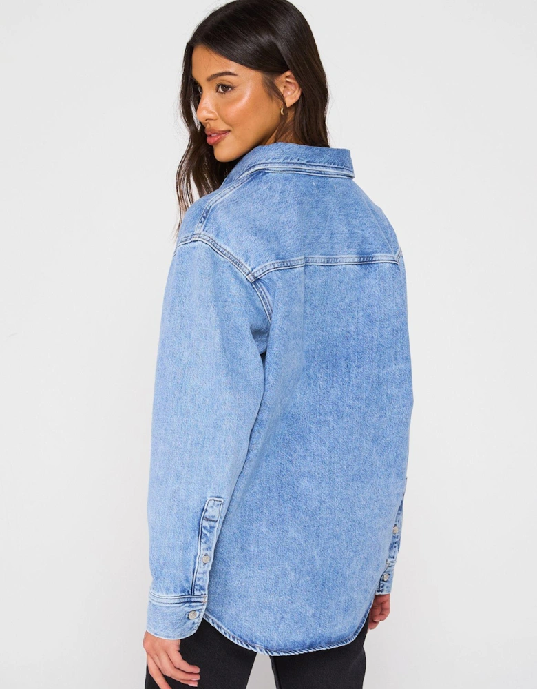 Oversized Denim Shirt - Blue