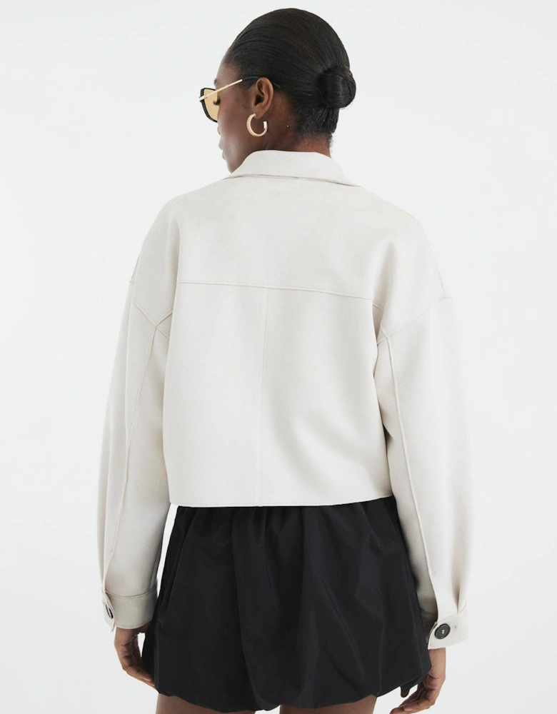 Suedette Overshirt - Light Stone