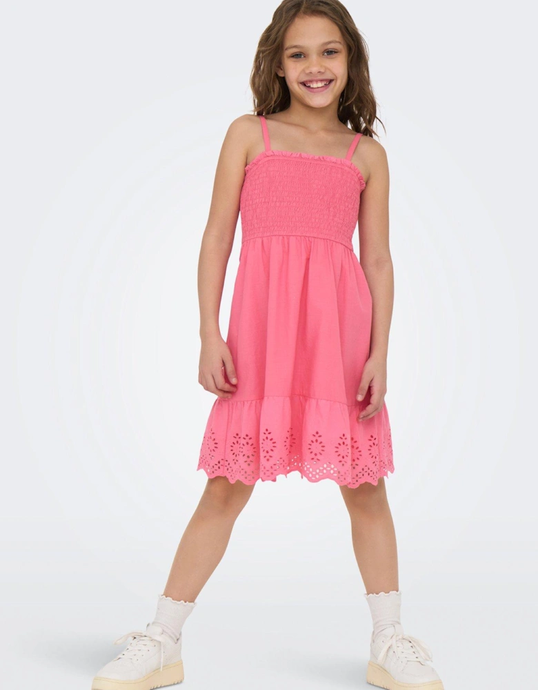 Girls Smocked Strappy Dress - Camelia Rose